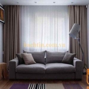 Rèm cửa màu nâu phòng khách tại Đà Nẵng
