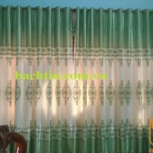 Rèm vải xanh kem hoa văn tại Đà Nẵng