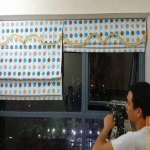 rèm cửa sổ hoa chấm bi tại đà nẵng