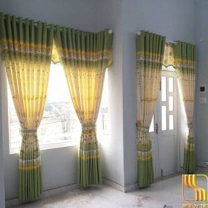 Màn cửa phòng ngủ gấm in hoa leo đẹp tại Đà Nẵng