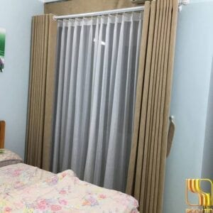 Rèm cửa phòng ngủ vàng trơn tại Đà Nắng