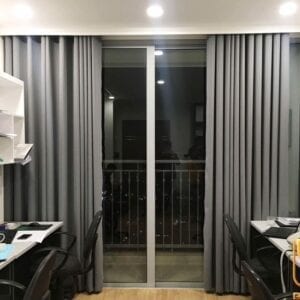 Rèm vải phòng khách chung cư màu xám tại Đà Nẵng