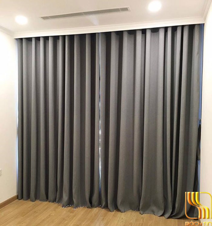 Rèm vải phòng khách chung cư màu xám tại Đà Nẵng