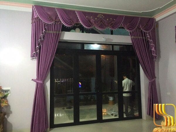 rèm phòng khách yếm võng màu tím đẹp tại Đà Nẵng